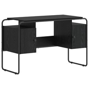 vidaXL Desk with Storage Black Oak 120 x 50.5 x 75.5 cm