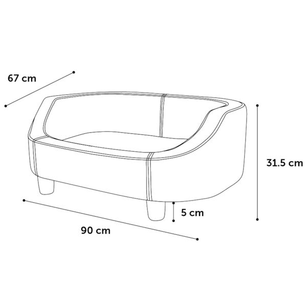 FLAMINGO Dog Sofa Emerald Green L 90x67x31.5 cm
