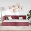vidaXL Corner Bed Frame with Headboard Wine Red 90 cm x 200 cm Velvet