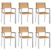 vidaXL Garden Dining Set 7 pcs Brown Solid Teak Wood