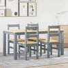 vidaXL 5 Piece Dining Set PANAMA Grey Solid Wood Pine