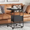 vidaXL Side Table with Wheels Black 55x36x63.5 cm Engineered Wood