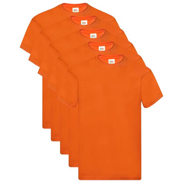 Fruit of the Loom Original T-shirts 5 pcs Orange 3XL Cotton