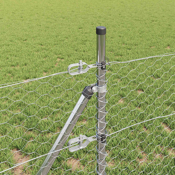 vidaXL Fence Post Silver 50 x 0.4 m (36 mm mesh) Steel