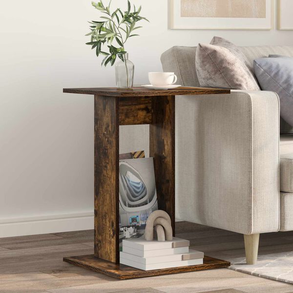 vidaXL Side Table Smoked Oak 45 x 40 x 62.5 cm Engineered Wood
