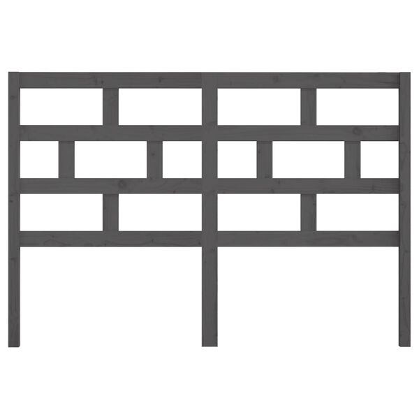vidaXL Bed Headboard Grey 146x4x100 cm Solid Wood Pine