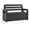vidaXL Garden Storage Bench 132.5 cm Plastic Anthracite