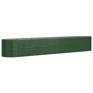 vidaXL Garden Raised Bed Galvanised Steel 440x80x68 cm Green