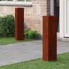 vidaXL Solar LED Pathway Light 2 pcs Rusty Weathering Steel