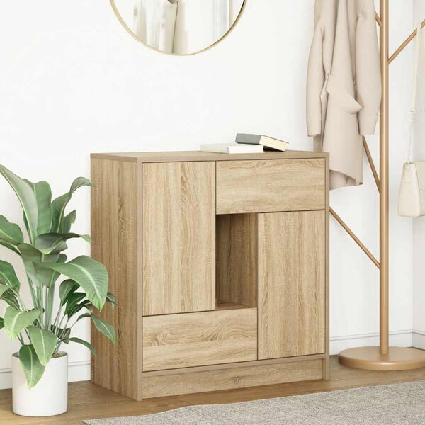 vidaXL Sideboard with Drawers and Doors Sonoma Oak 70.5x34x74.5 cm