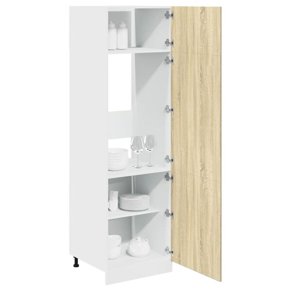 vidaXL Refrigerator Cabinet Lyon Sonoma Oak 60x57x207 cm Engineered Wood