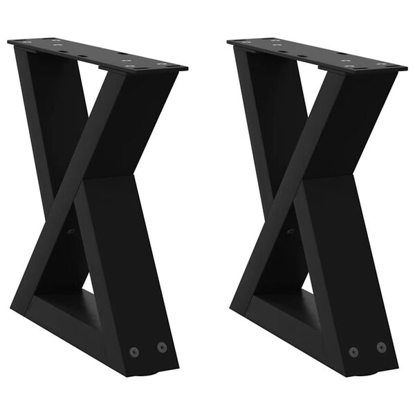 vidaXL Coffee Table Legs 2 pcs Black 40x(30-31.3) cm Steel