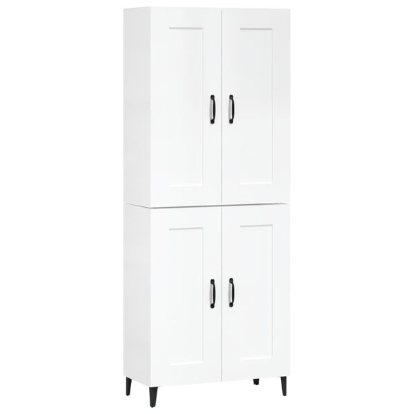 vidaXL Highboard High Gloss White 69.5x34x180 cm Engineered Wood