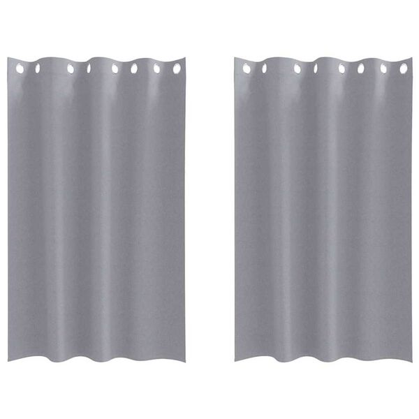 vidaXL Blackout Curtains with Rings 2 pcs Light Grey 175 x 140 cm
