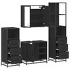 vidaXL 4&nbsp;Piece Bathroom Furniture Set&nbsp;Black Engineered Wood