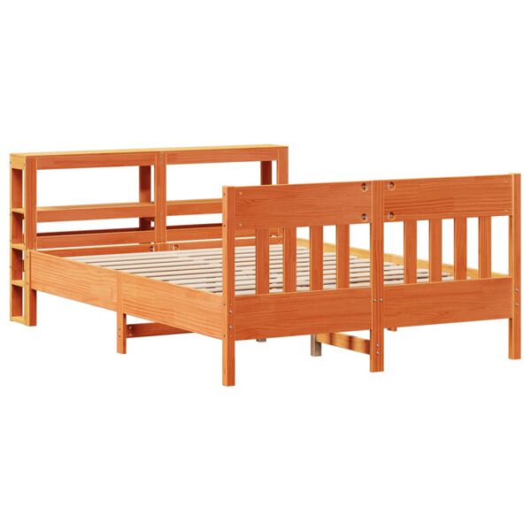vidaXL Bed Frame without Mattress Wax Brown 160x200 cm Solid Wood Pine