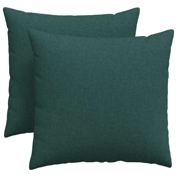 vidaXL Sofa Pillows 2 pcs Dark Green 45 x 45 cm Fabric