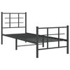 vidaXL Metal Bed Frame without Mattress with Footboard Black 75x190cm