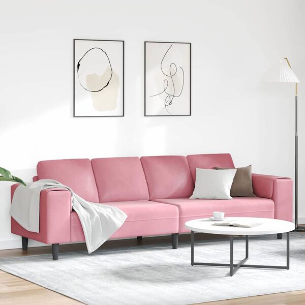 vidaXL Sofa Set Pink Velvet