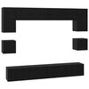 vidaXL TV Cabinet Set Wall-mounted 8 pcs Black Oak Engineered Wood