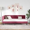 vidaXL Corner Bed Frame with Headboard Wine Red 100 cm x 200 cm Velvet
