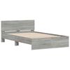 vidaXL Bed Frame with Headboard and LED Grey Sonoma 120x200 cm