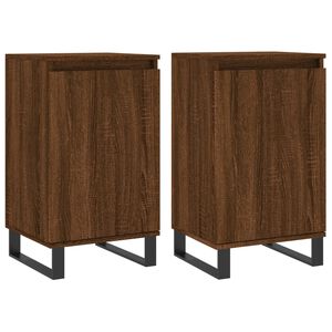 vidaXL Sideboards 2 pcs Brown Oak 40x35x70 cm Engineered Wood