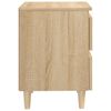 vidaXL Bed Cabinet with Solid Pinewood Legs Sonoma Oak 40x35x50 cm