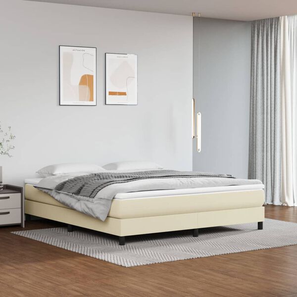 vidaXL Pocket Spring Bed Mattress Medium Cream 180x200x20 cm Faux Leather