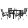 vidaXL Garden Dining Set 5 pcs Black Powder-Coated Steel