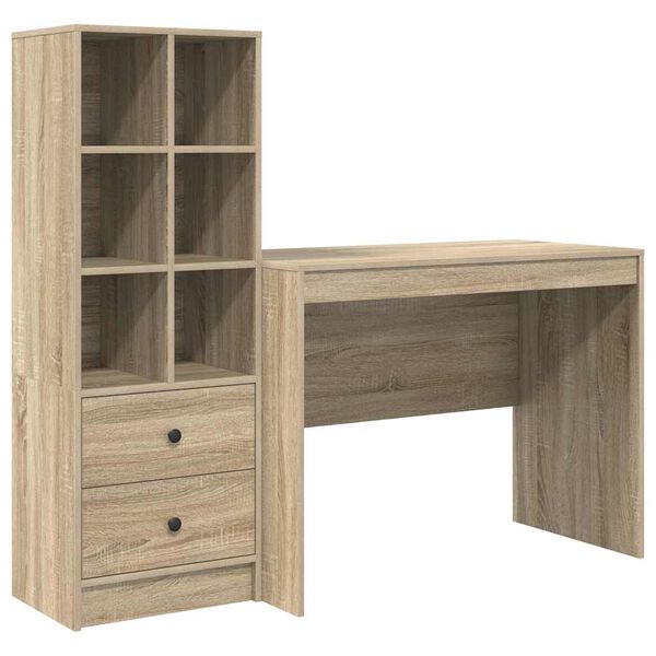 vidaXL Desk with Drawer 2 pcs Sonoma Oak