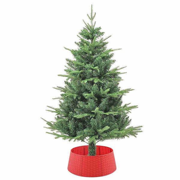 vidaXL ChristmasTreeSkirt Red Ø 65 x 24 cm Plastic