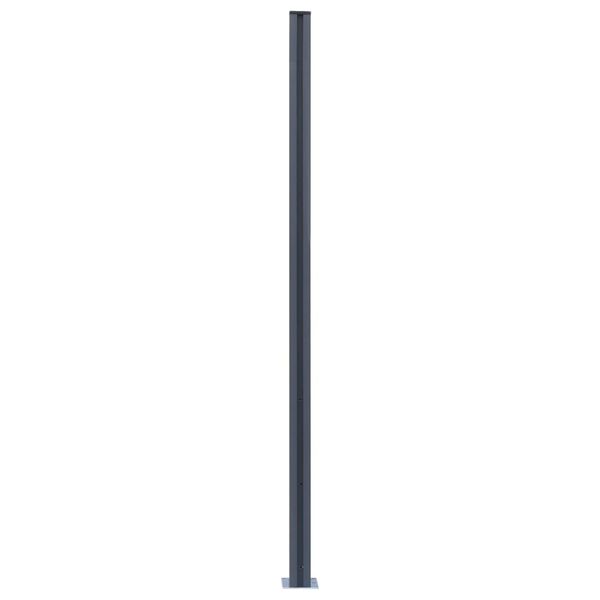 vidaXL Fence Posts 3 pcs Dark Grey 185 cm Aluminium