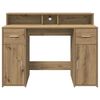 vidaXL Desk with LED Lights Artisian Oak 120x55x91 cm Engineered Wood