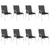 vidaXL 9 Piece Outdoor Dining Set Steel Black
