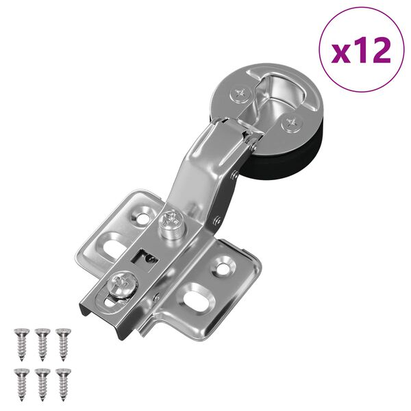 vidaXL Hinge 12 pcs Silver 0 Iron