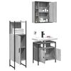 vidaXL 3 Piece Bathroom Cabinet Set Grey Sonoma Engineered Wood