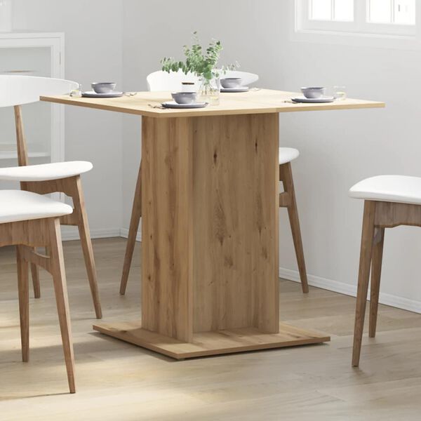 vidaXL Dining Table Artisan Oak 80x80x75 cm Engineered Wood