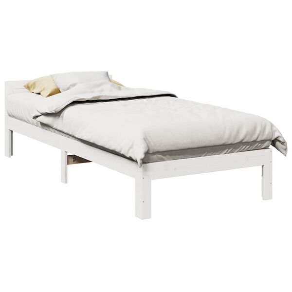 vidaXL Bed Frame without Mattress White 80x200 cm Solid Wood Pine