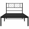 vidaXL Metal Bed Frame without Mattress with Headboard Black 107x203cm