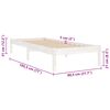 vidaXL Bed Frame without Mattress White Solid Wood Small Single