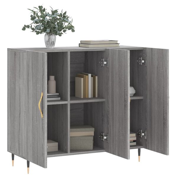 vidaXL Sideboard Grey Sonoma 90x34x80 cm Engineered Wood