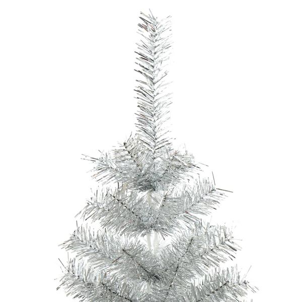 vidaXL Artificial Christmas Tree with Stand Silver 120 cm PET