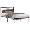 vidaXL Bed Frame without Mattress Smoked Oak 107x203 cm Engineered Wood