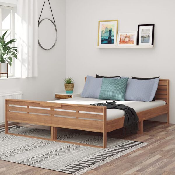 vidaXL Bed Frame without Mattress Solid Teak Wood 160x200 cm