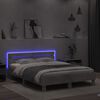 vidaXL Bed Frame with LED without Mattress Concrete Grey 150x200 cm King Size