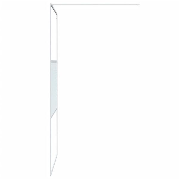 vidaXL Walk-in Shower Wall White 100x195 cm Clear ESG Glass