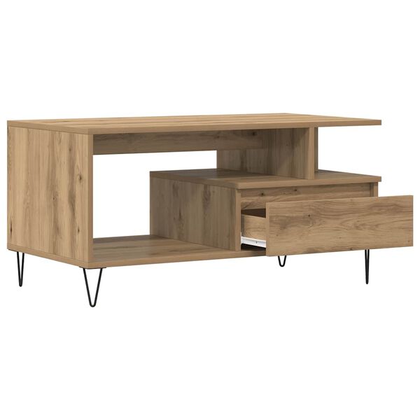 vidaXL Coffee Table Artisan Oak 90x49x45 cm Engineered Wood