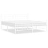 vidaXL Metal Bed Frame without Mattress with Footboard White 183x213cm