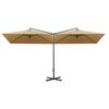 vidaXL Double Garden Parasol with Steel Pole Taupe 600x300 cm